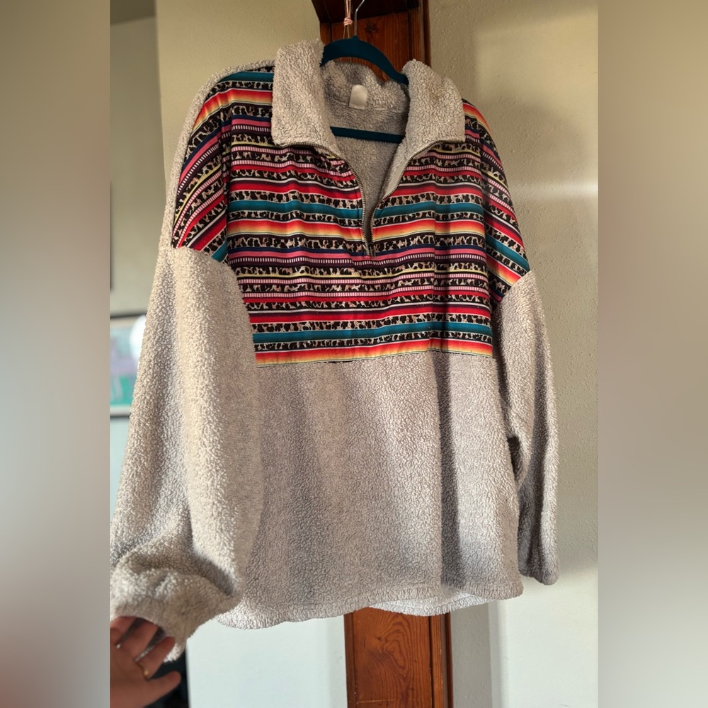 Cozy Multicolor Patterned Women's Pullover